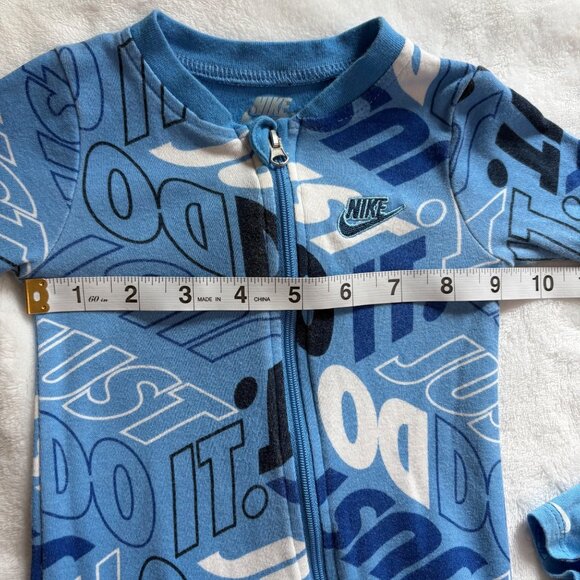 Nike Baby Boys 2-Piece Blue Bodysuit & Footed Sleeper Set 6M Just Do It Print - Picture 7 of 13